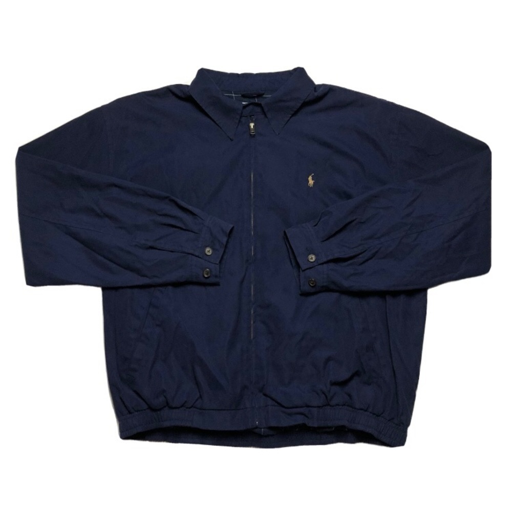 RARE Vintage Polo by Ralph Lauren Navy Full Zip Windbreaker Jacket Size XL